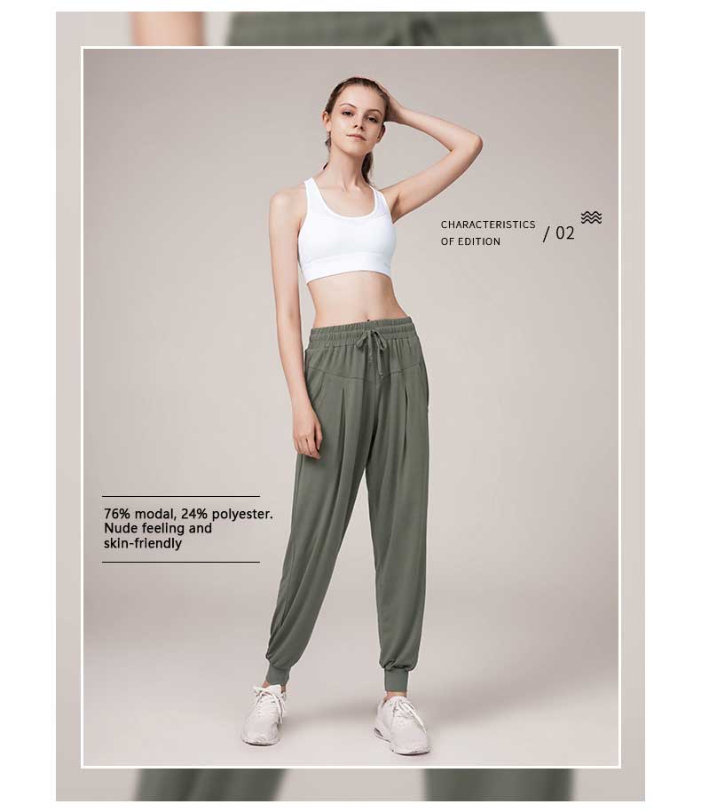 Casual high waist oversized loose leggings sports pants - Activewear  manufacturer Sportswear Manufacturer HL